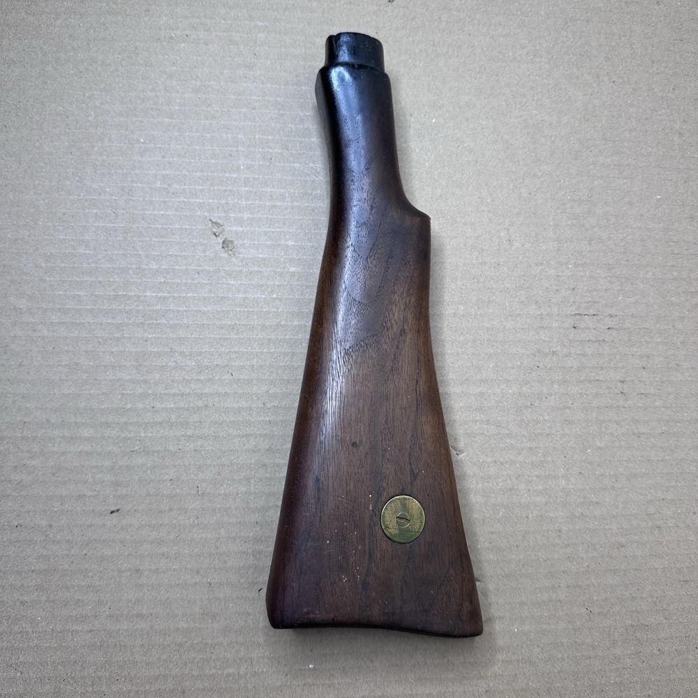 British Martini Rifle Buttstock Wood Brass Stock Disc DP Marked Military Vintage
